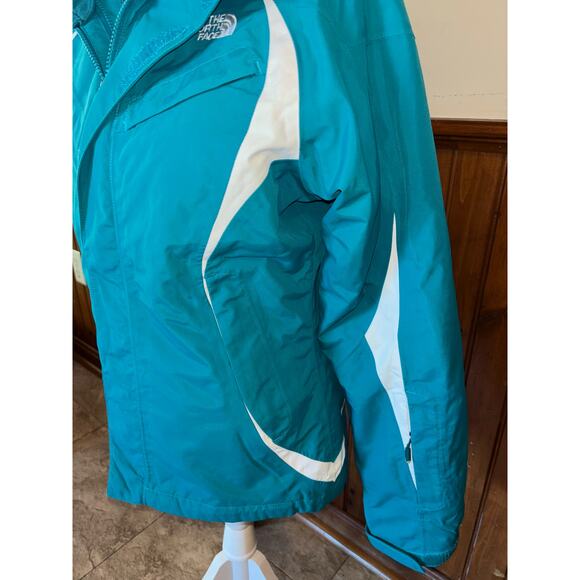 North Face Womens HyVent TriClimate 3-in-1 Winter Hooded Jacket Teal White XS - Picture 4 of 16